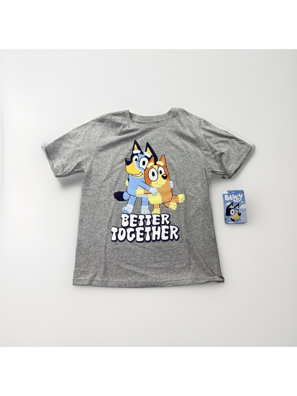 Bluey “BETTER TOGETHER” Gray T Shirt Kids Size Large New with Tag